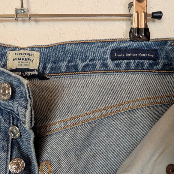 COH Emery High Rise Relaxed Cropped Distressed Torn Jean in Wistful - Picture 8 of 11